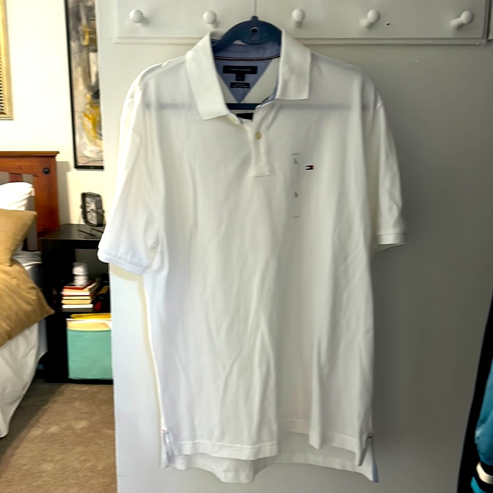 Men’s Tommy Hilfiger white polo-never worn.